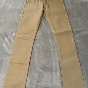 New Mens Gustin #168 Japan Brown Button Fly Skinny Jeans